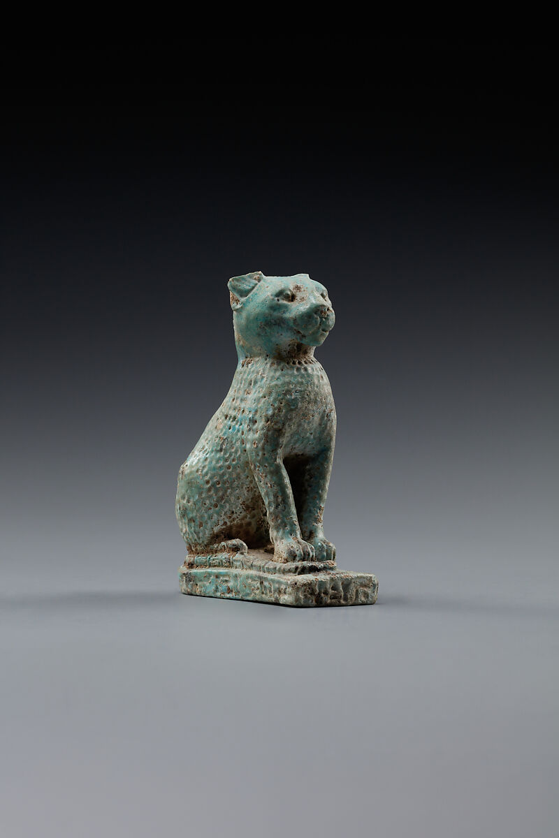Cat, Pale blue faience