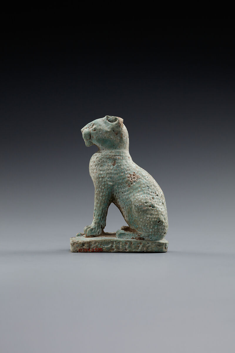 Cat, Pale blue faience