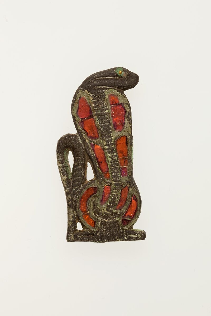 Uraeus for freize, Leaded bronze, glass, gold leaf 