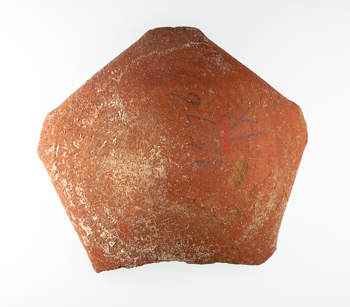 Dish with a folded rim, Pottery, hematite wash