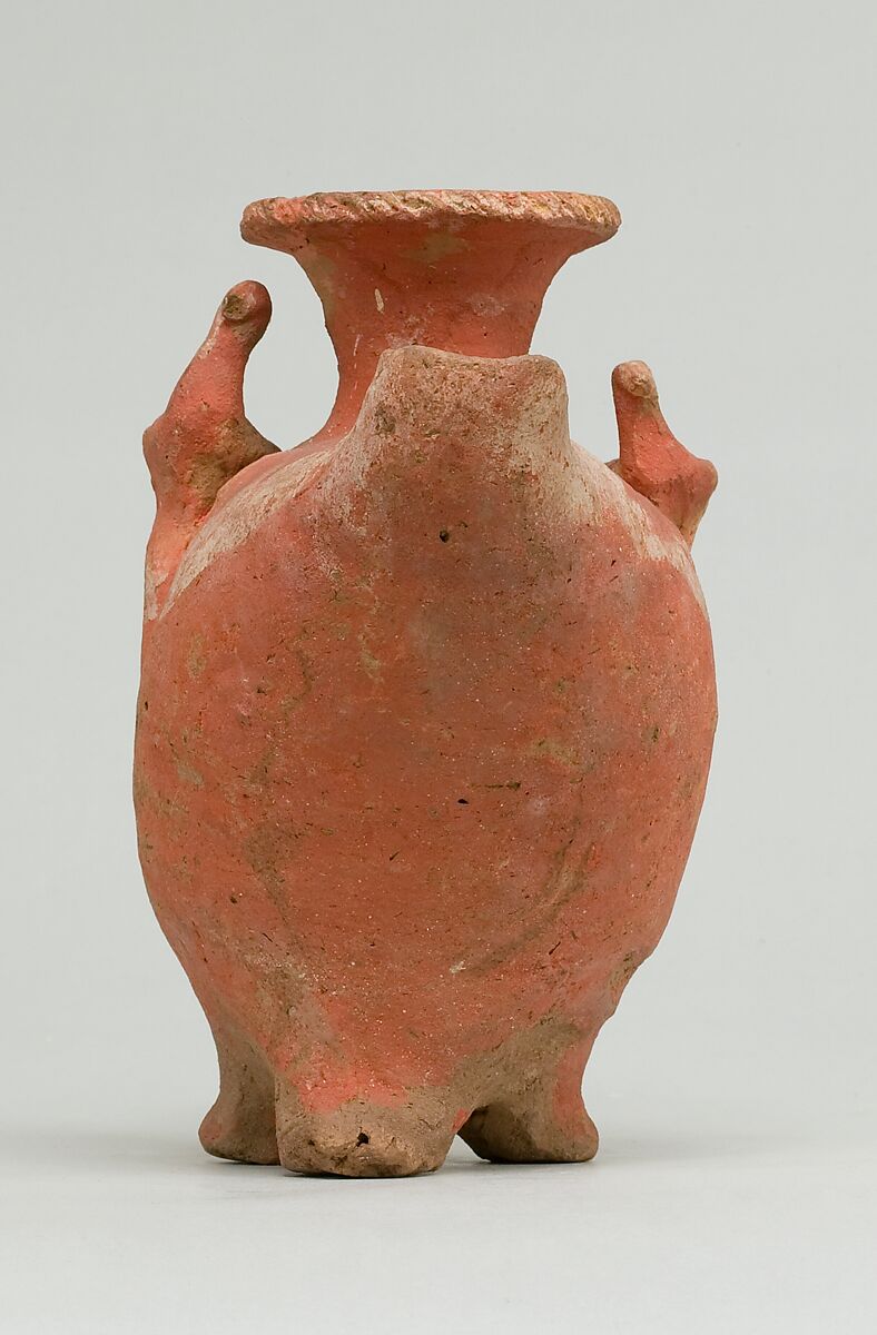 Vase in the form of a bird, Pottery, paint