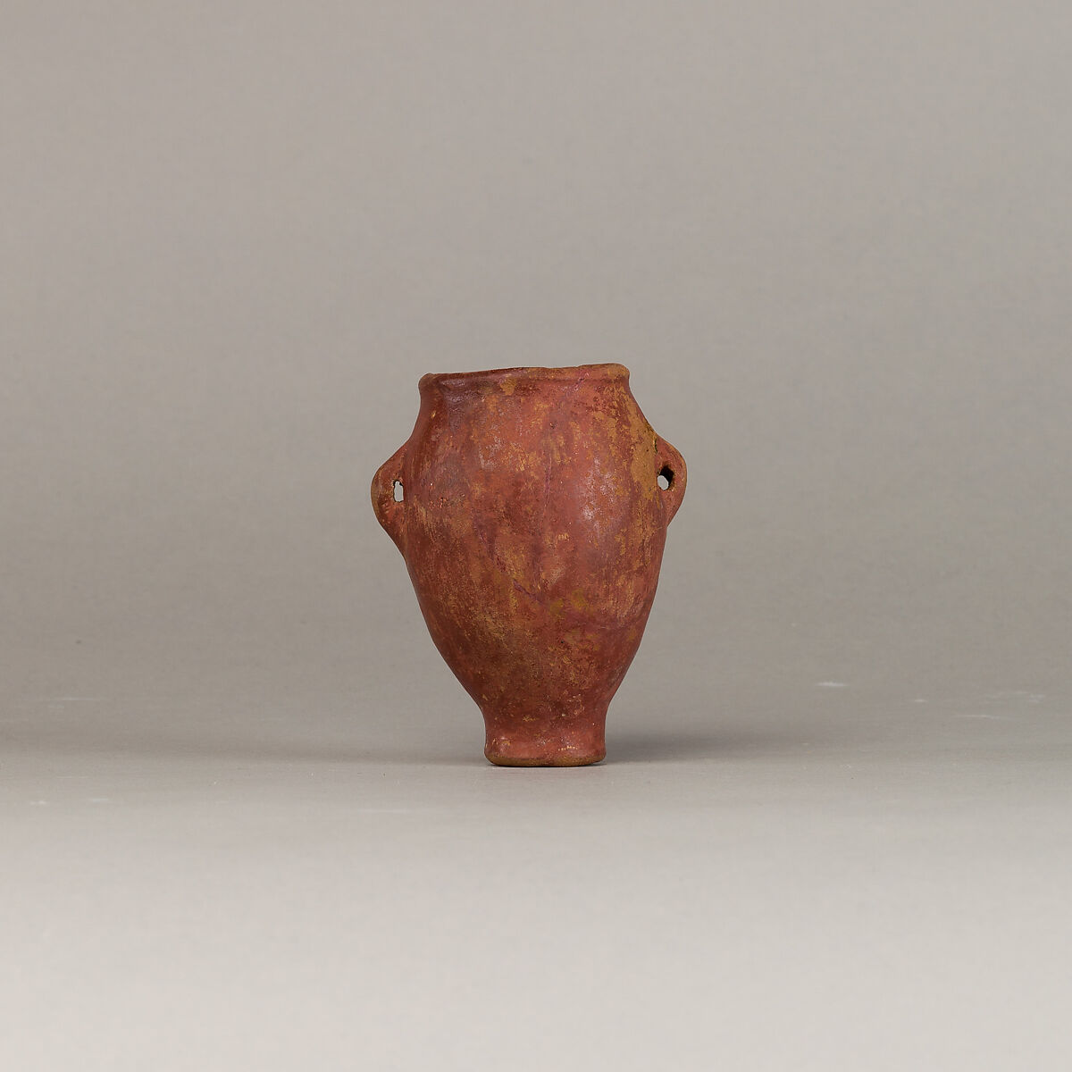 Polished red ware jar with lugs, Pottery 