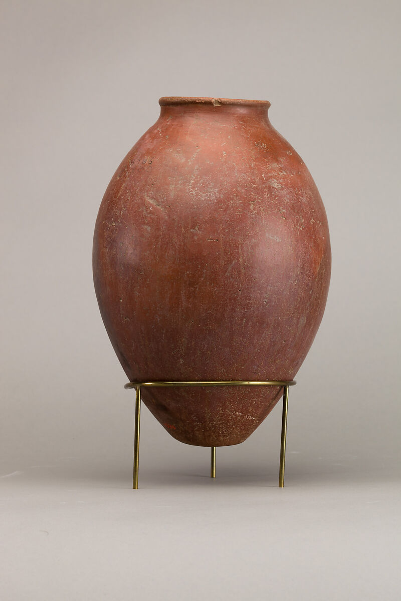 Red polished ware jar, Pottery