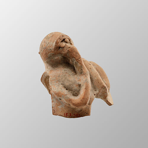 Vase fragment in the shape of a monkey