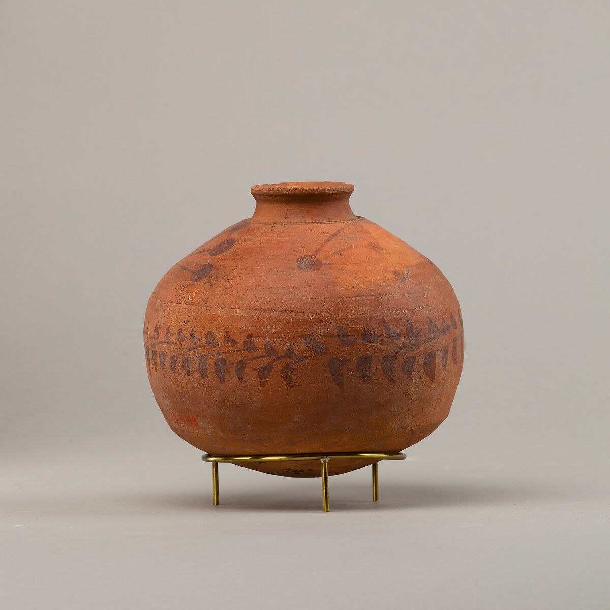 Jar with painted vines, Pottery, paint