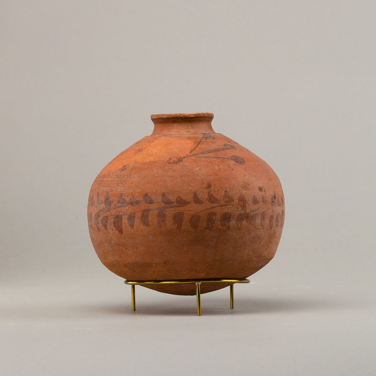 Jar with painted vines, Pottery, paint