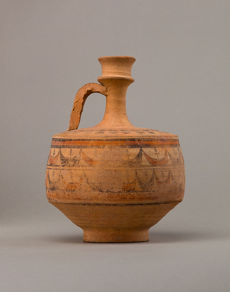 Jug with painted decoration, Pottery, paint