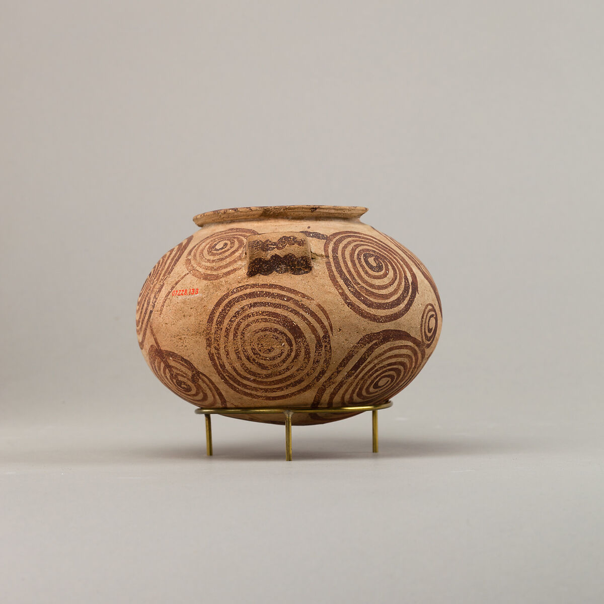 Decorated ware bowl illustratiing spirals, Pottery, paint