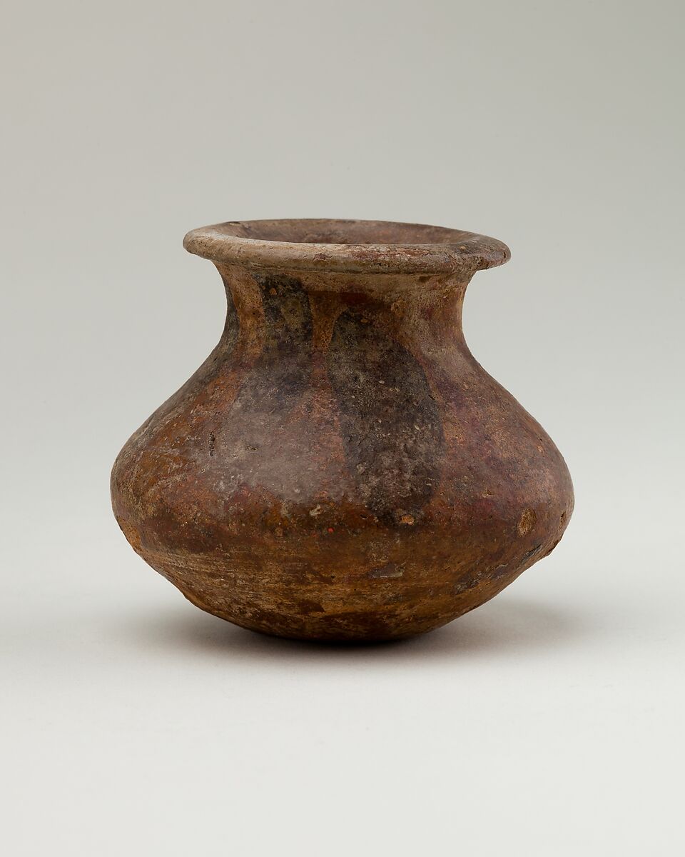Jar, painted, Pottery, red, black paint