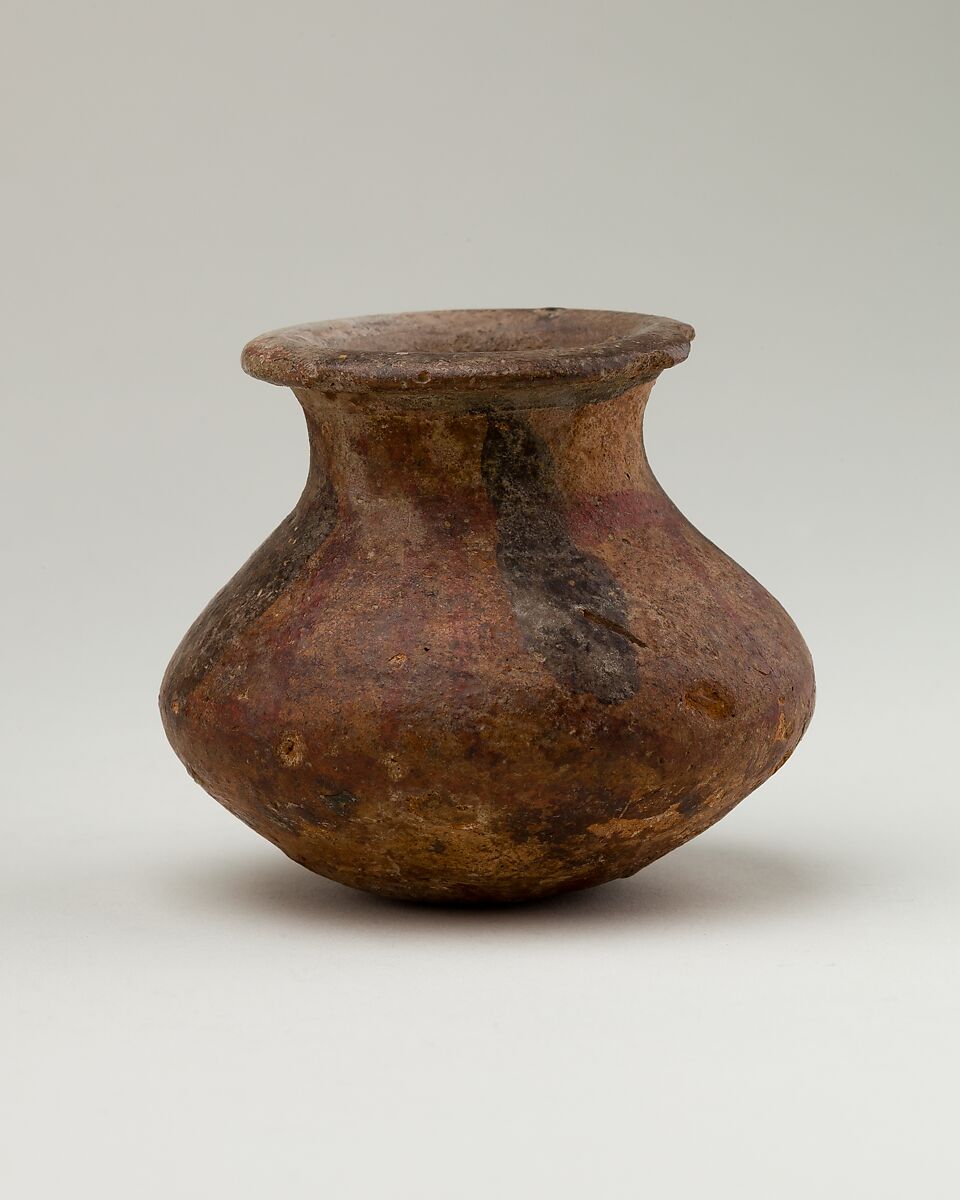 Jar, painted, Pottery, red, black paint