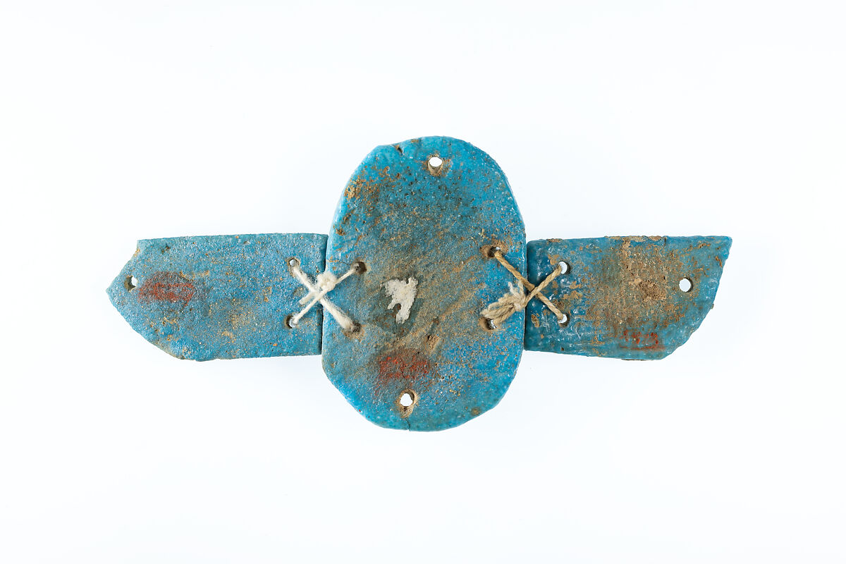 Winged scarab, Faience
