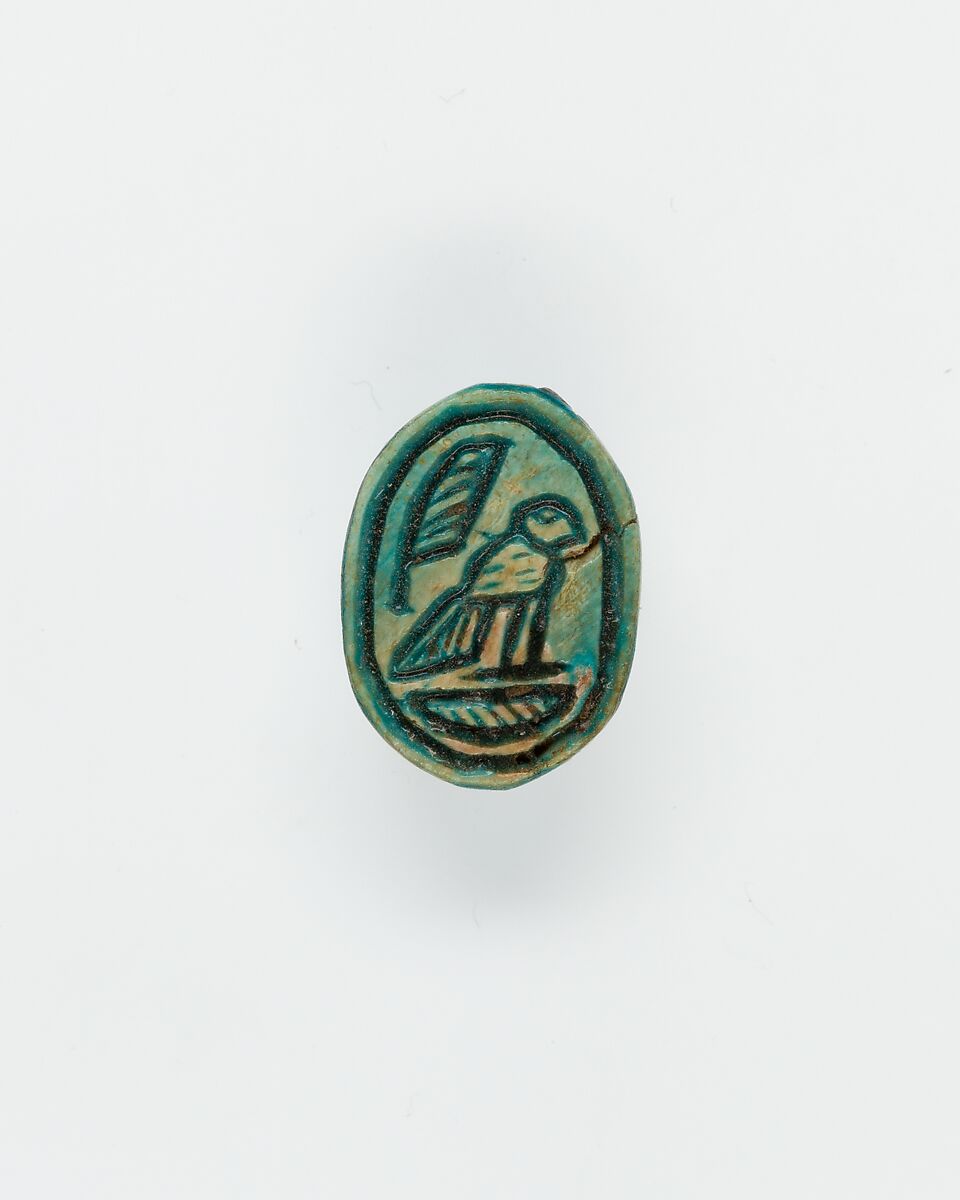 Scarab, Blue glazed steatite 