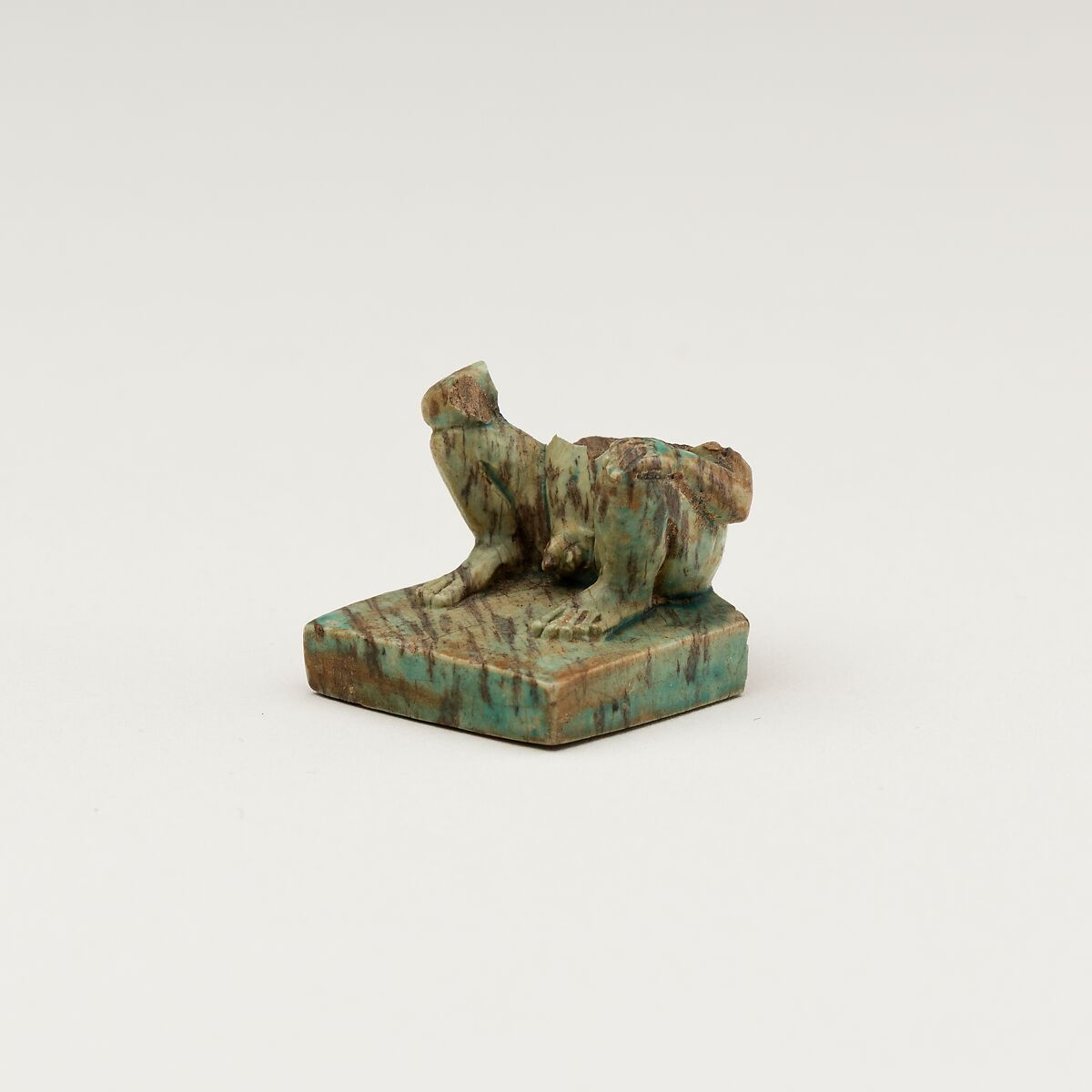 Stamp Seal in the Form of  a Squatting Child, Glazed steatite 