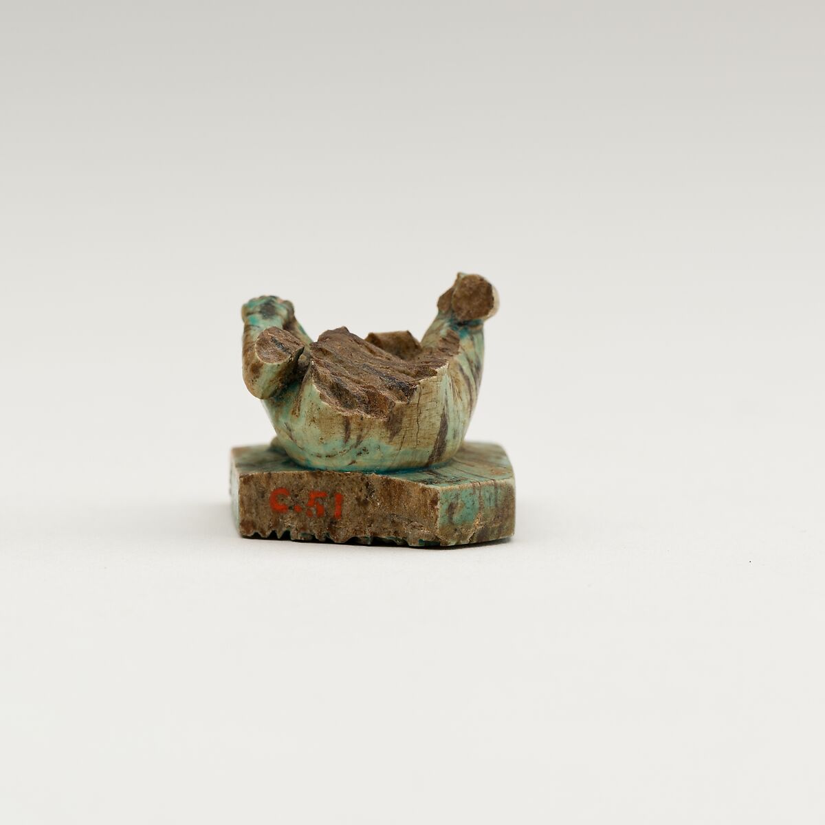Stamp Seal in the Form of  a Squatting Child, Glazed steatite