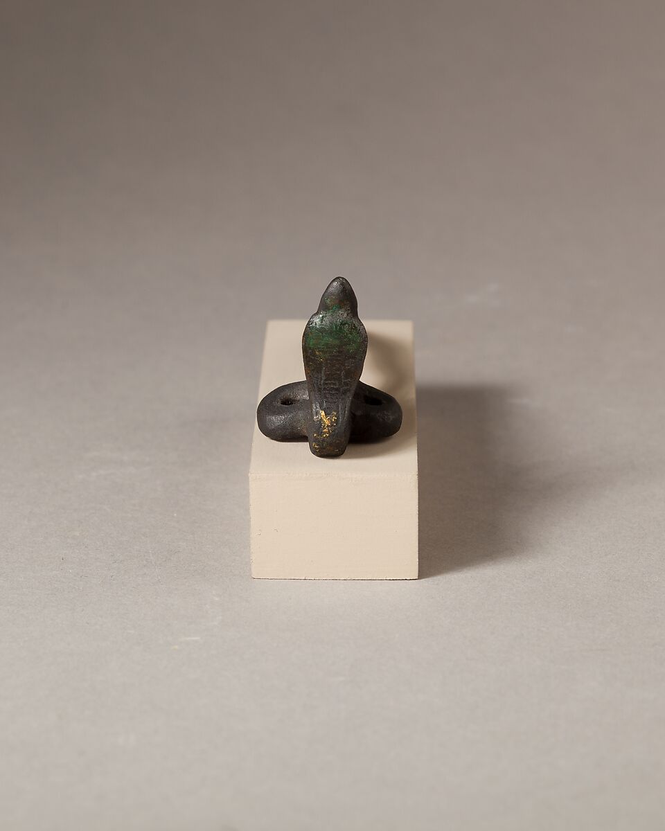 Uraeus headdress attachment, Cupreous metal, traces of gold leaf