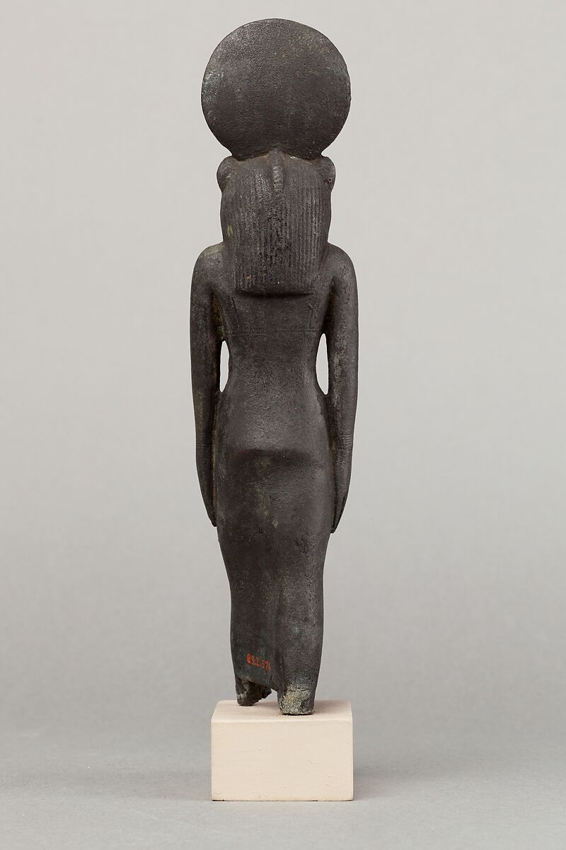 A lion headed goddess, possibly Wadjet, Cupreous metal