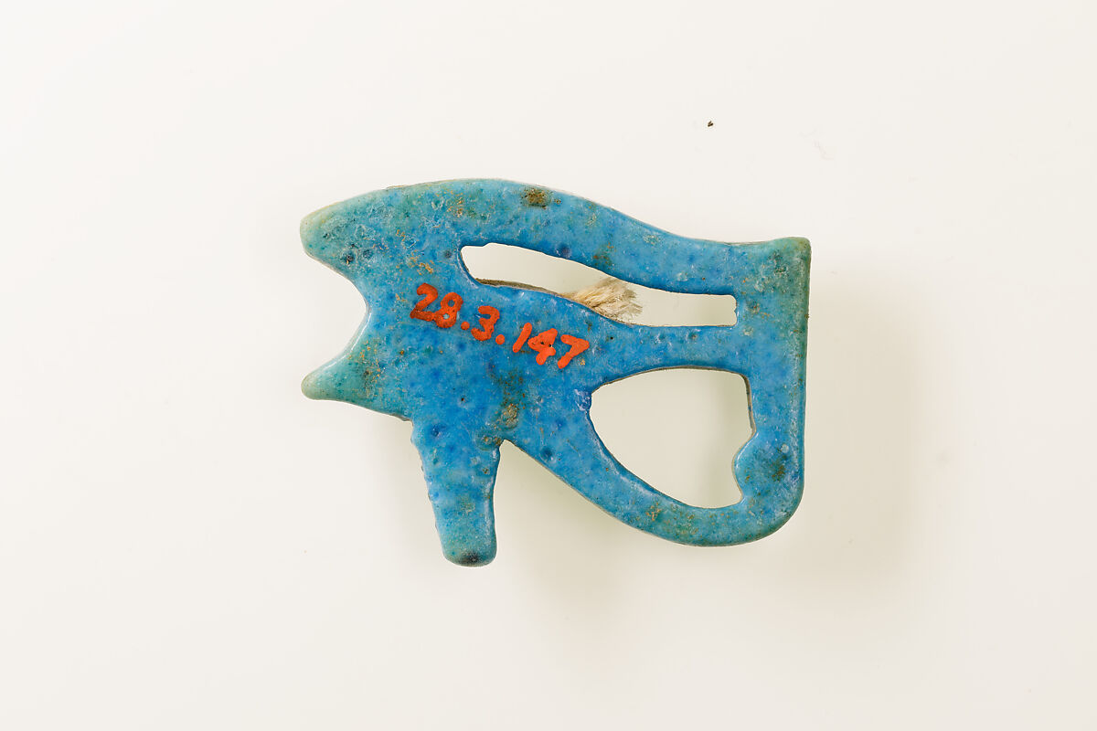 Wedjat Amulet, Blue Faience