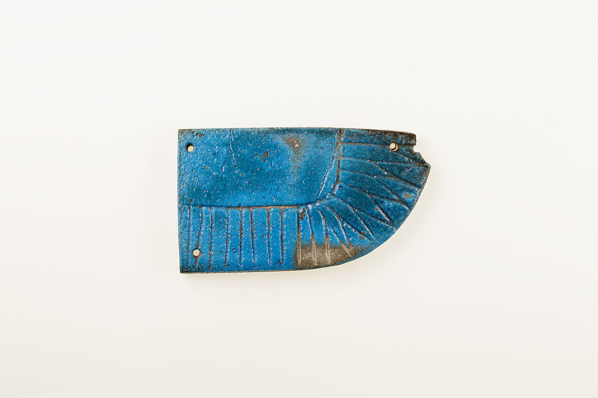 Scarab with Wings from Bead Net, Blue Faience