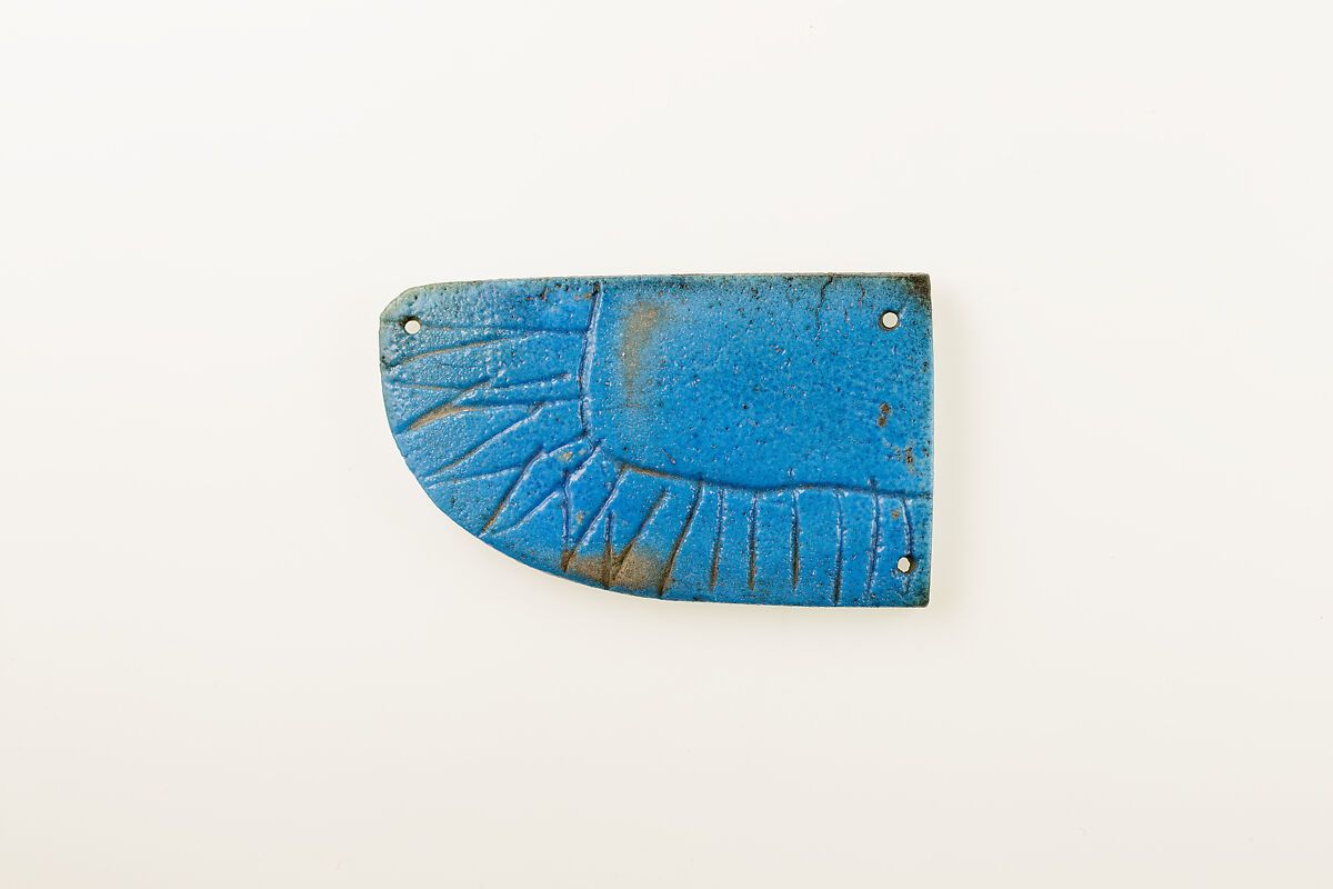 Scarab with Wings from Bead Net, Blue Faience