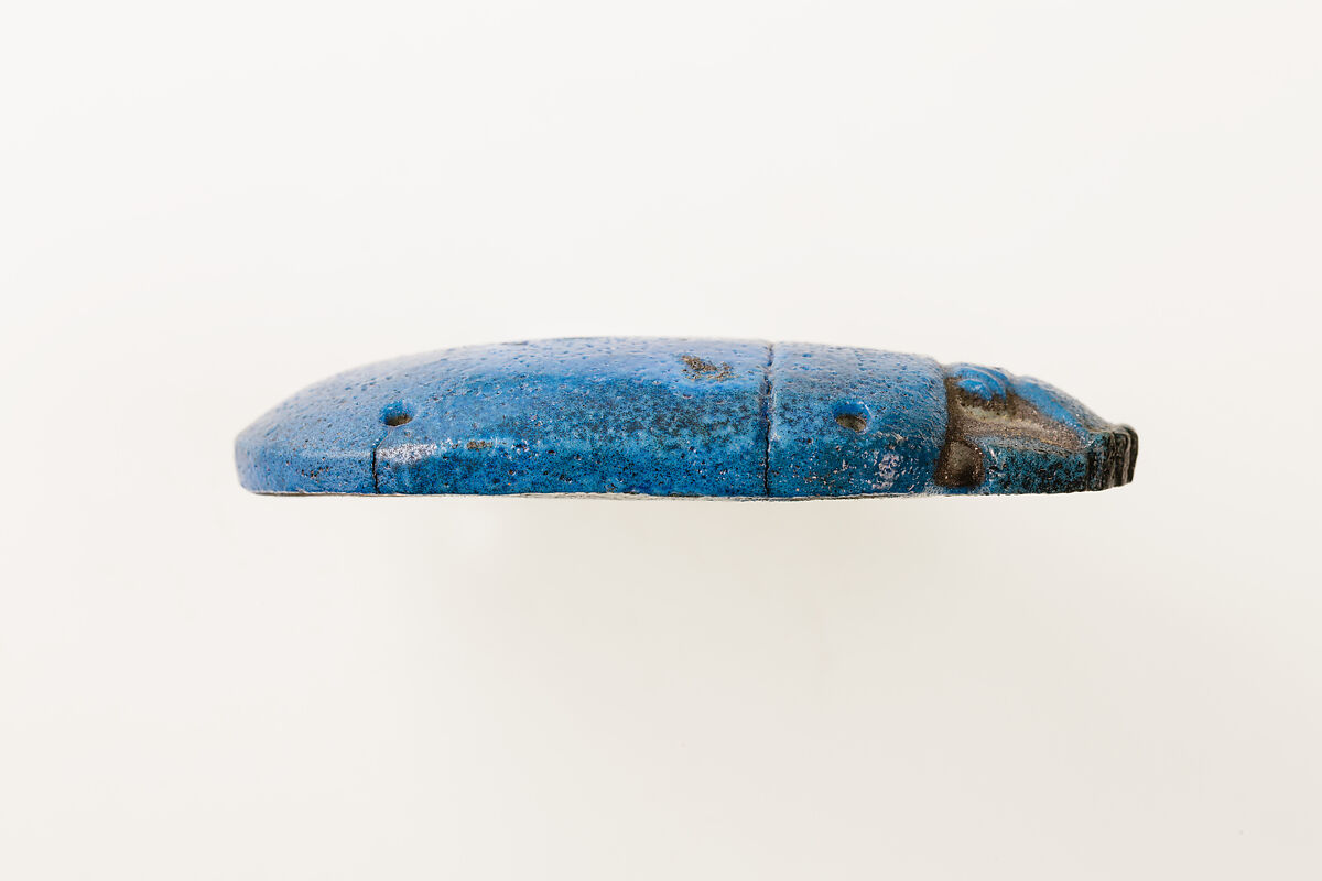 Scarab with Wings from Bead Net, Blue Faience