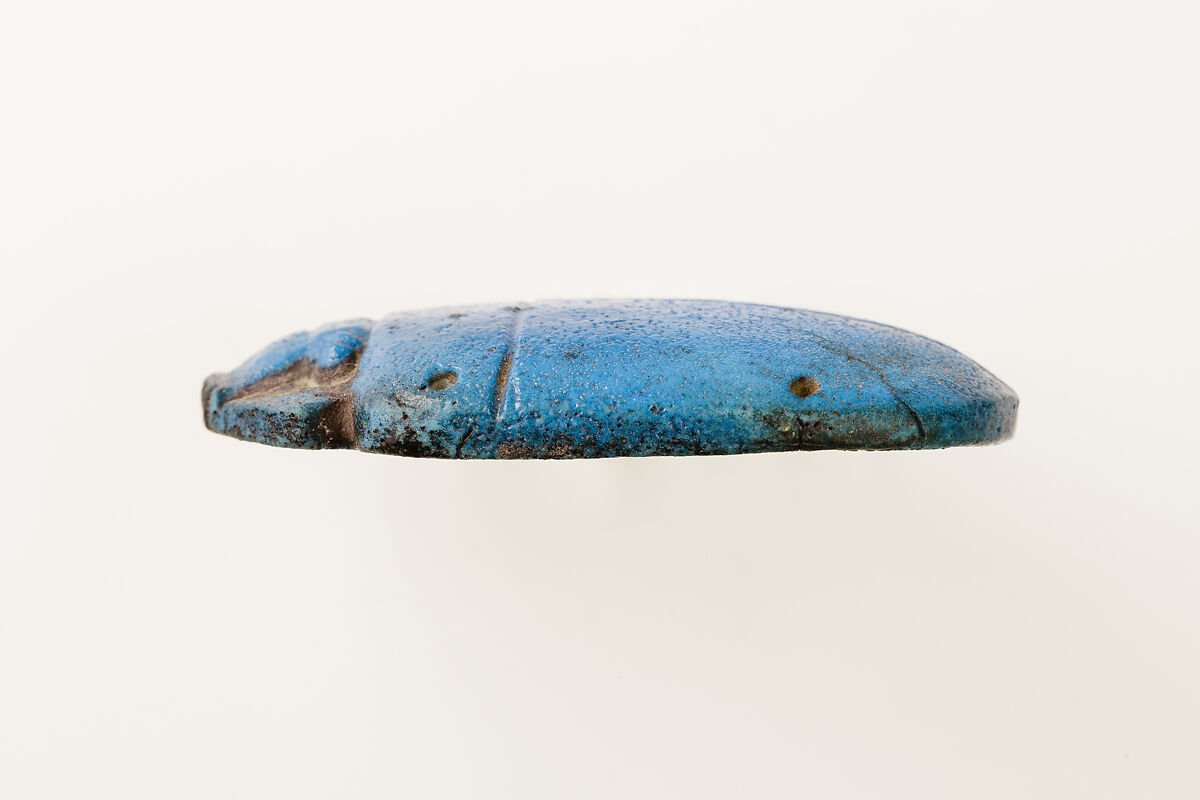 Scarab with Wings from Bead Net, Blue Faience