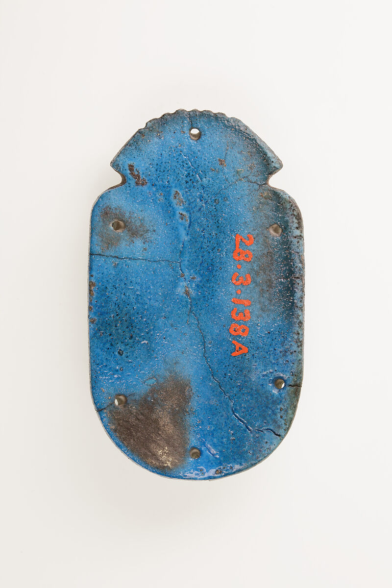 Scarab with Wings from Bead Net, Blue Faience