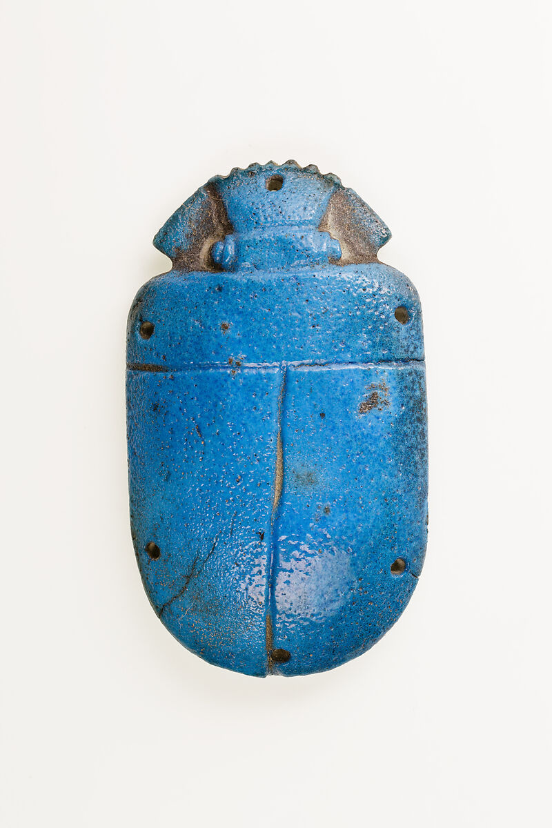 Scarab with Wings from Bead Net, Blue Faience