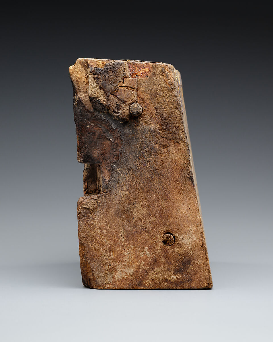 Support for a chair leg, Wood (tamarisk), silver gold leaf traces