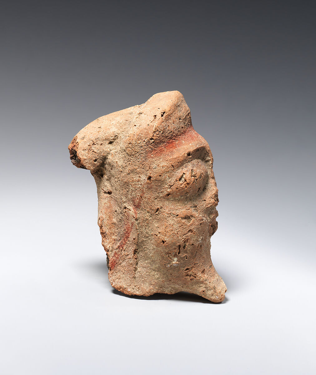Head fragment, Pottery, paint