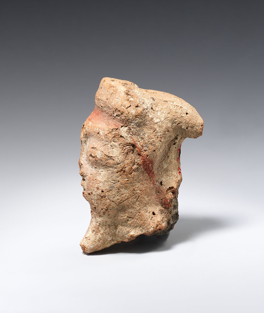 Head fragment, Pottery, paint