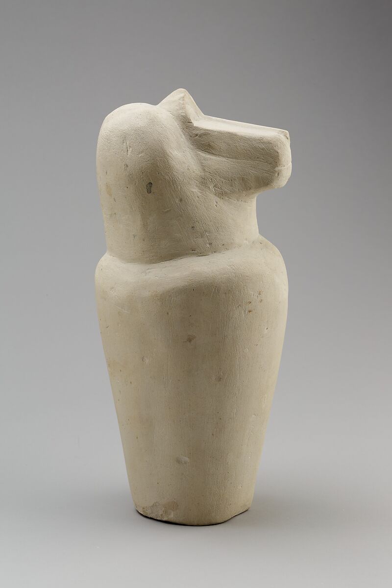 Dummy canopic jar with baboon head (Hapy), Limestone