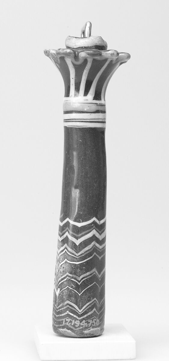 Tube for Eye Paint (Kohl) in the Shape of a Papyrus Column, Glass