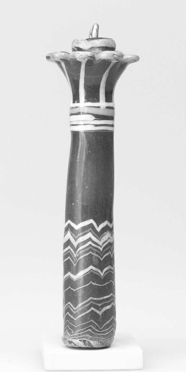 Tube for Eye Paint (Kohl) in the Shape of a Papyrus Column, Glass 