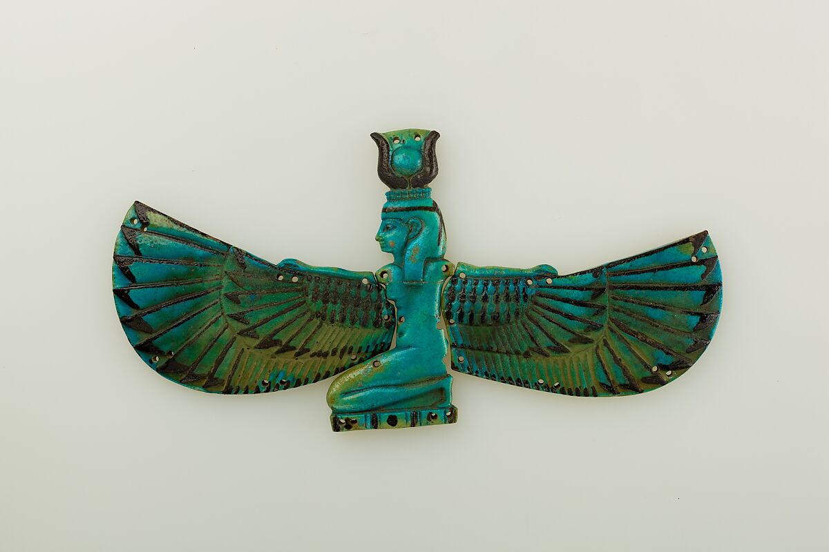 Winged Goddess, Faience 