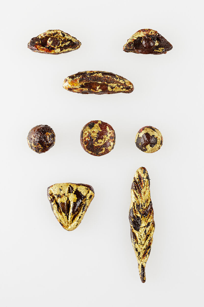 Set of Amulets, Wax, gold leaf 