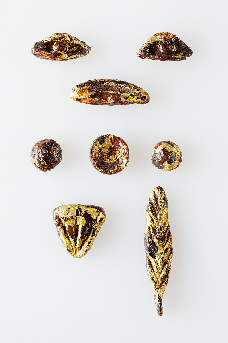 Set of Amulets, Wax, gold leaf