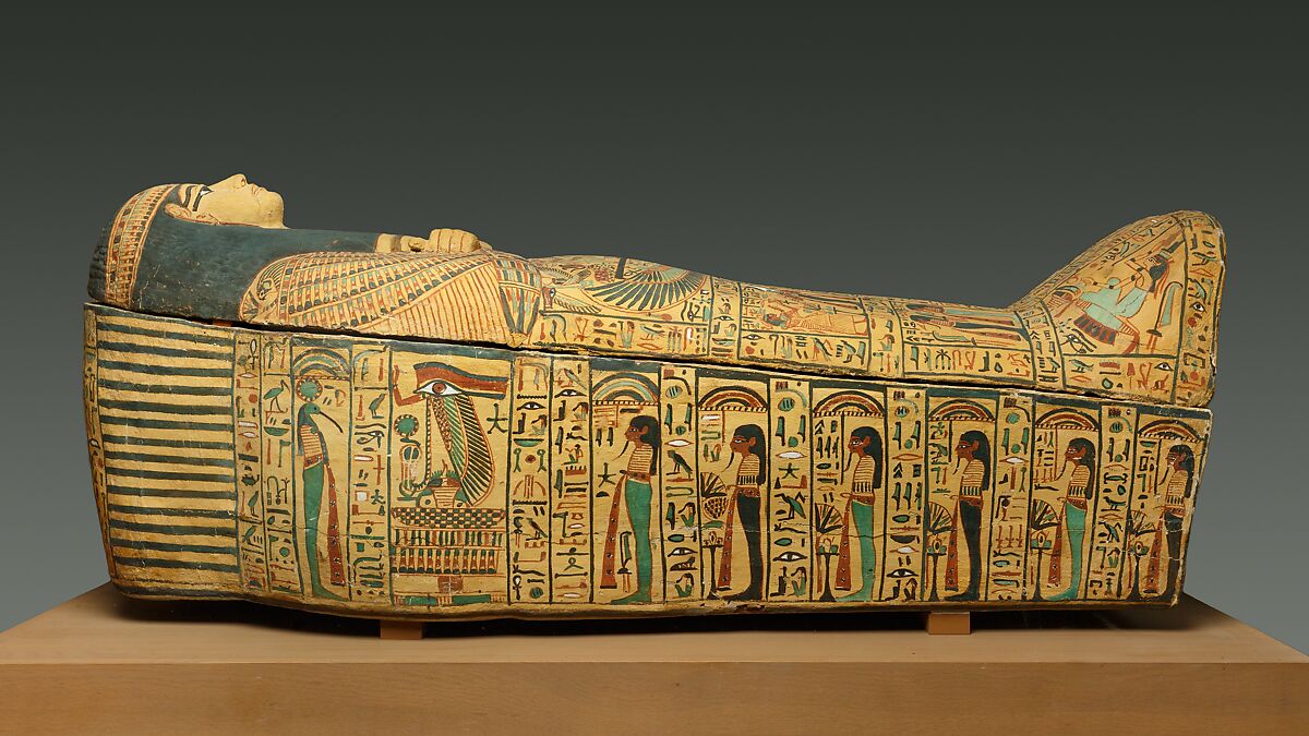 Outer Coffin of the General's Charioteer, Itamun, Wood, paste, paint