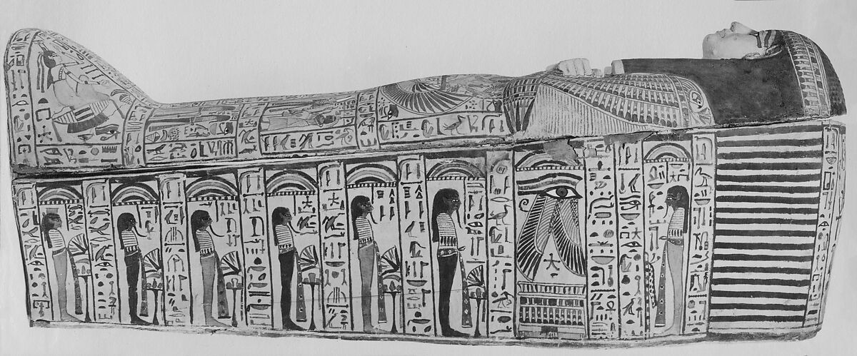 Outer Coffin of the General's Charioteer, Itamun, Wood, paste, paint