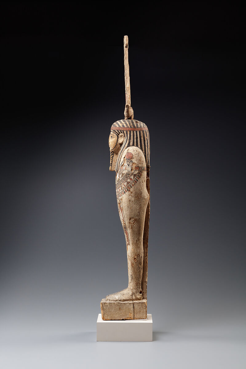 Ptah-Sokar-Osiris Figure inscribed for Pestjauwymin, Wood, paint, paste
