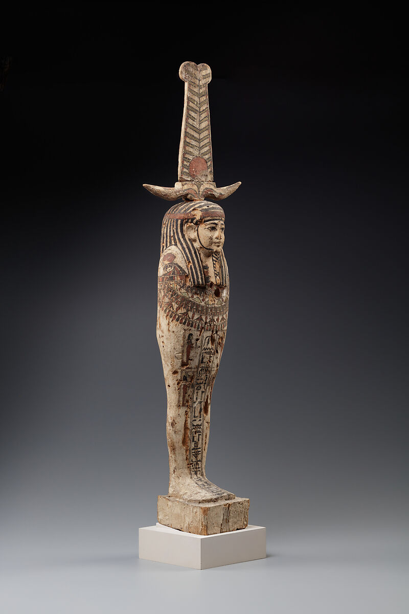 Ptah-Sokar-Osiris Figure inscribed for Pestjauwymin, Wood, paint, paste