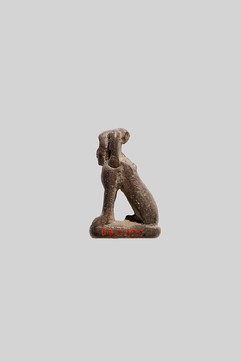 Human-headed cat, Faience
