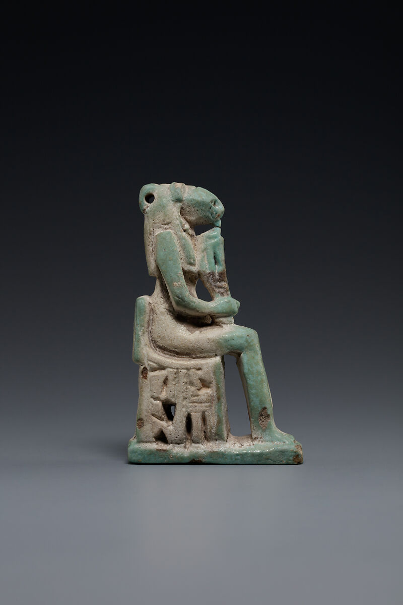 Bastet Amulet, Glazed faience