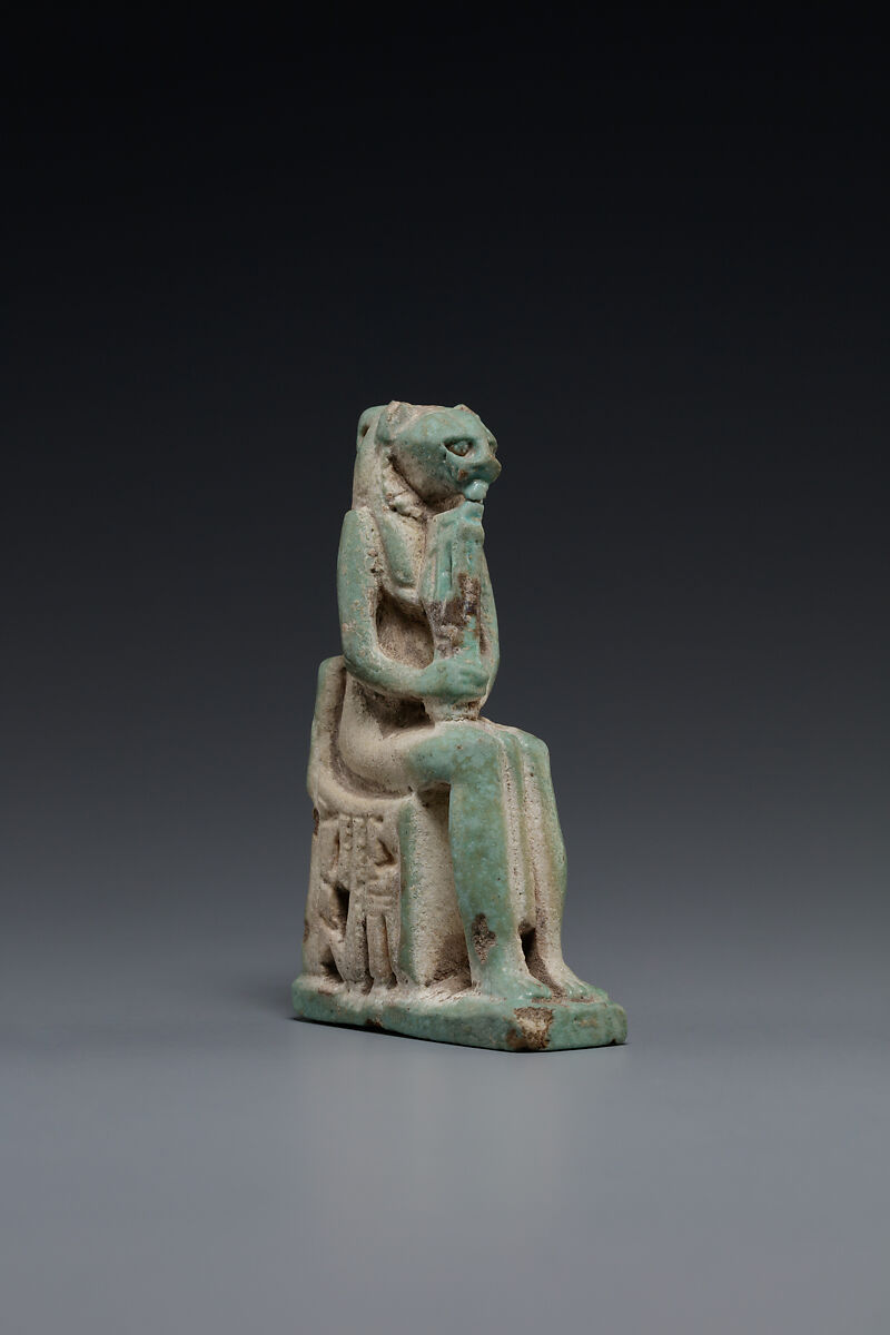 Bastet Amulet, Glazed faience
