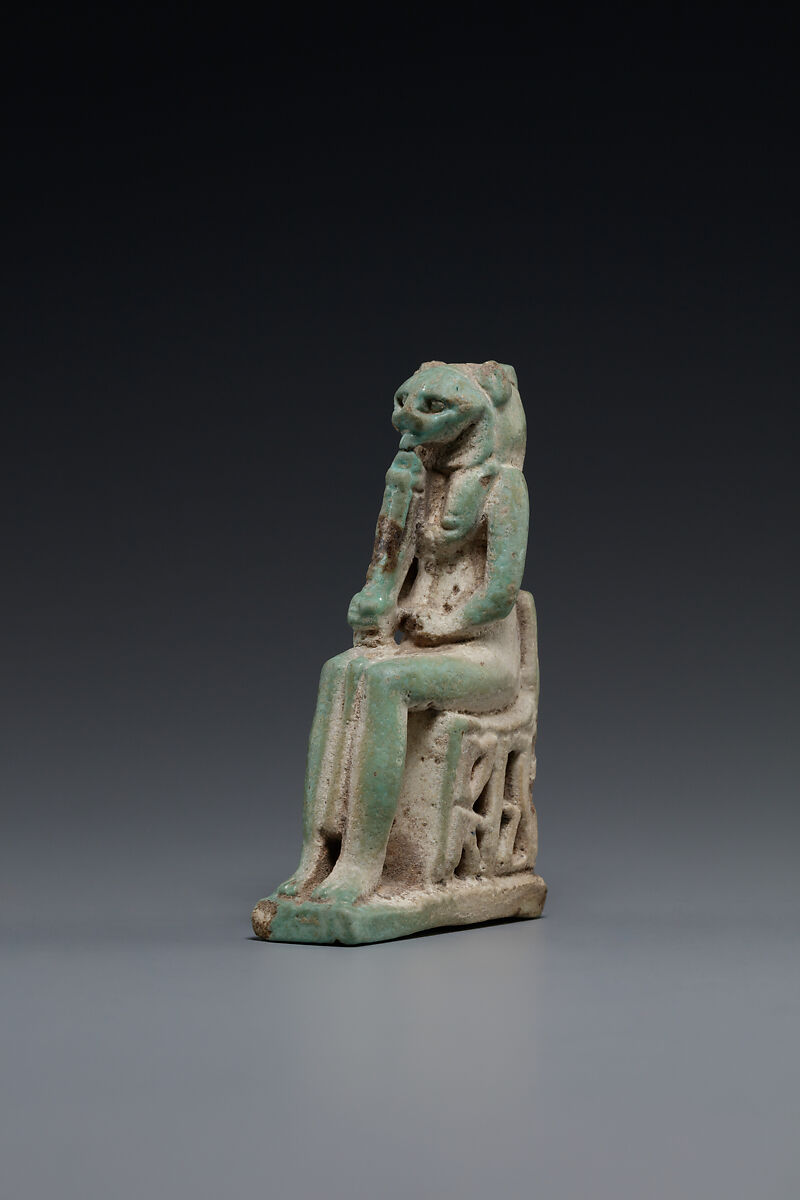 Bastet Amulet, Glazed faience