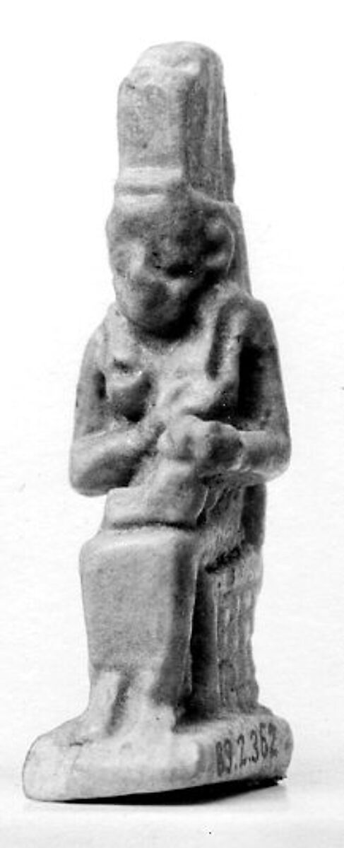 Isis and Horus Amulet, Faience 