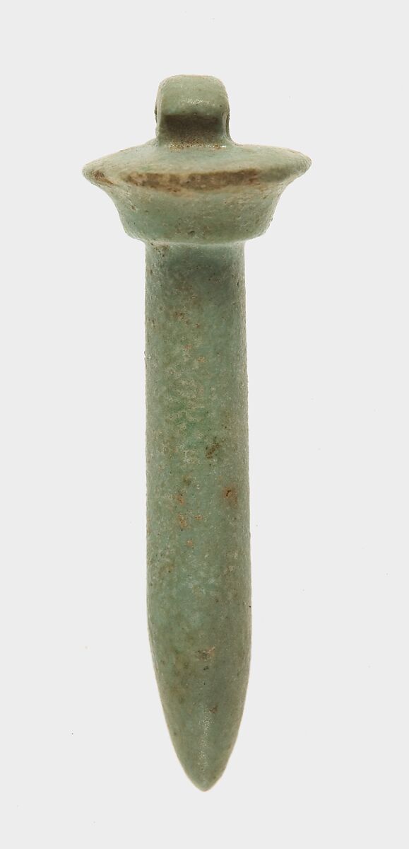 Papyrus Column Amulet, Faience 