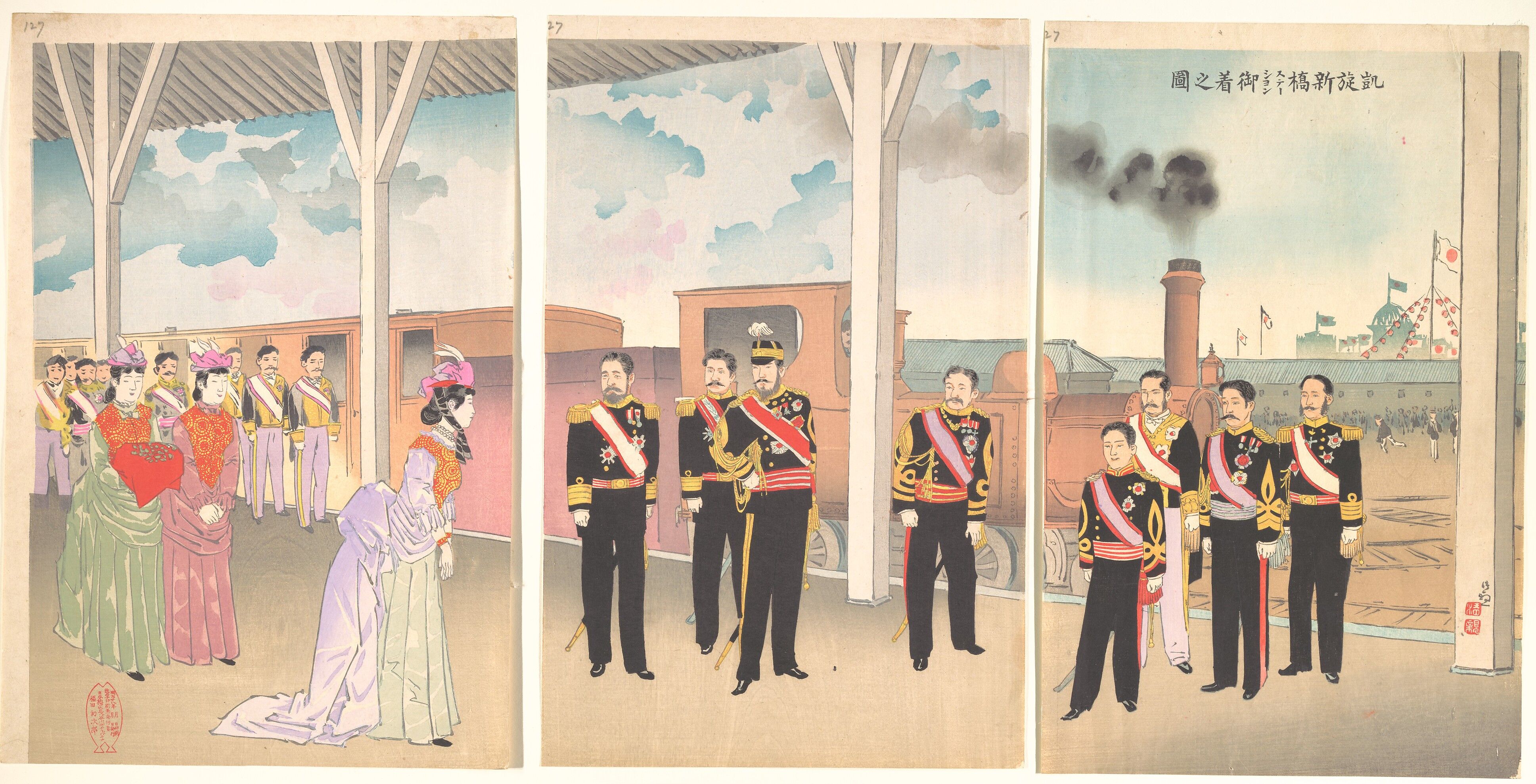 shiribonshi様のディスプレイ Kobayashi Kiyochika - Triumphant Arrival of the Emperor at