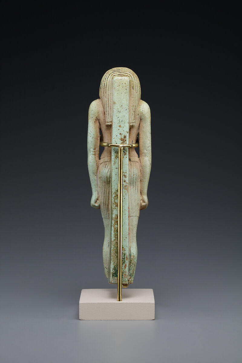 Statuette of a snake-headed deity, Faience