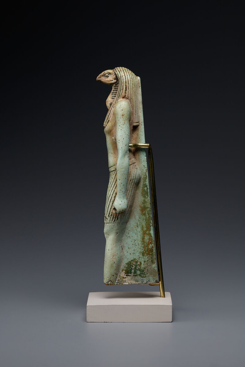 Statuette of a snake-headed deity, Faience