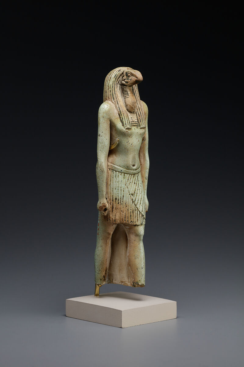 Statuette of a snake-headed deity, Faience